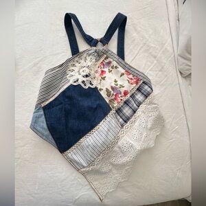 Anthropologie, scarf patchwork halter top. NEW WITH TAGS, Medium